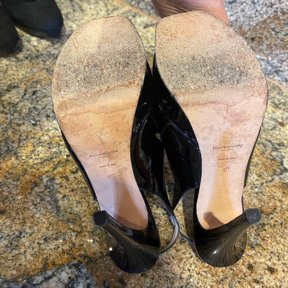 Yves Saint Laurent black patent platform heels YSL size 40 - Picture 4 of 4